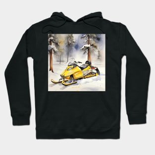 Yellow Snowmobile Hoodie